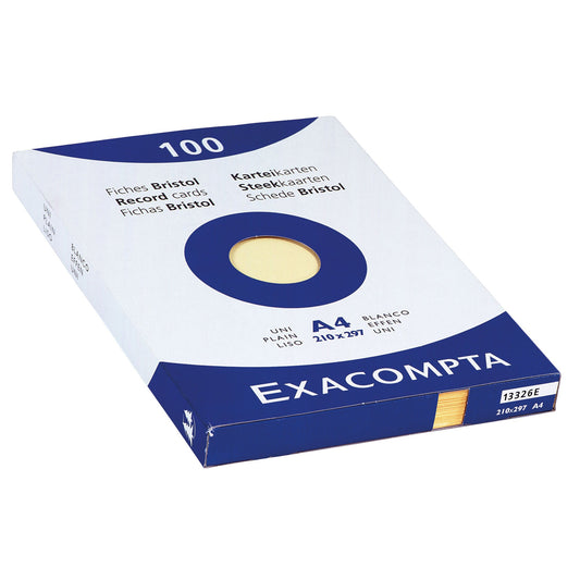 Exacompta Karteikarte DIN A4 blanko gelb 100 St./Pack.