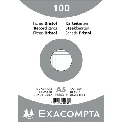 Exacompta Karteikarte DIN A5 kariert weiß 100 St./Pack.