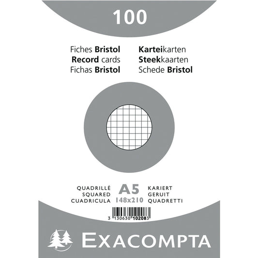 Exacompta Karteikarte DIN A5 kariert weiß 100 St./Pack.