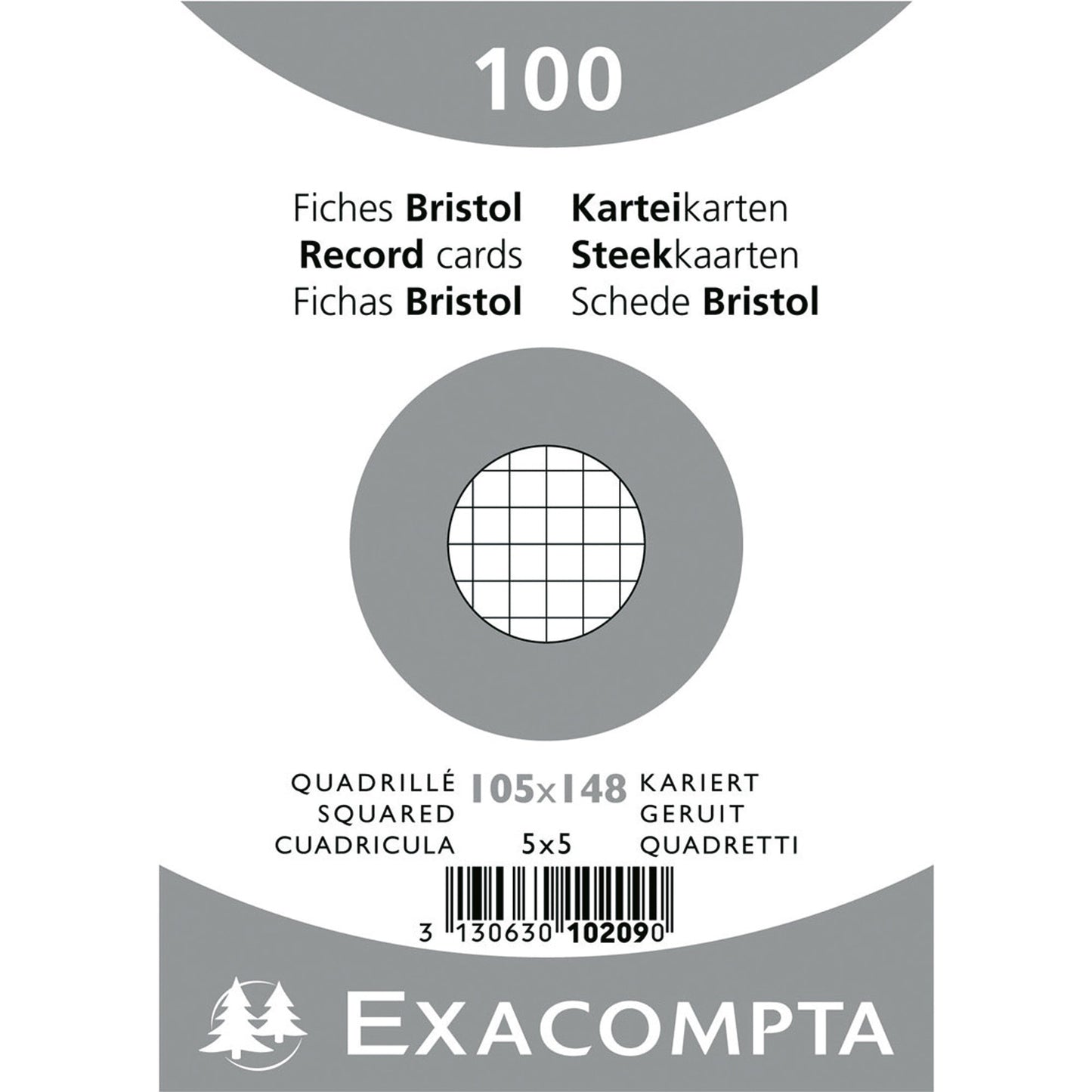 Exacompta Karteikarte DIN A6 kariert weiß 100 St./Pack.