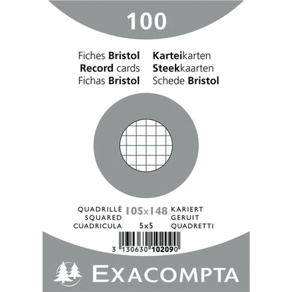 Exacompta Karteikarte DIN A6 kariert weiß 100 St./Pack.