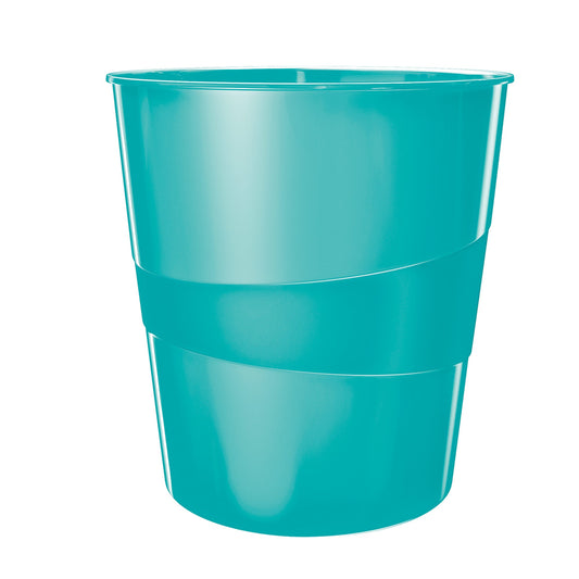 Leitz Papierkorb WOW 29 x 32,4 cm (Ø x H) Polystyrol Farbe: eisblau 1 Sortierfach