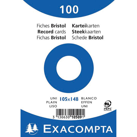 Exacompta Karteikarte DIN A6 blanko weiß 100 St./Pack.