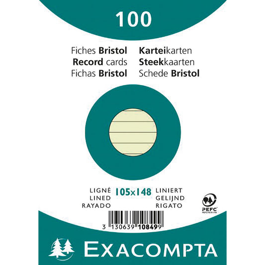 Exacompta Karteikarte DIN A6 liniert grün 100 St./Pack.
