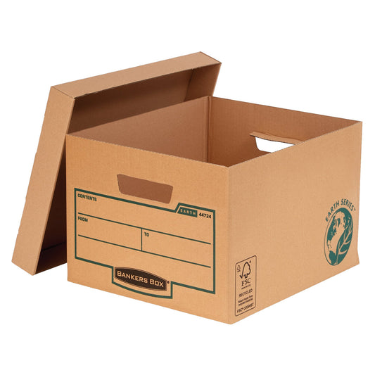 Bankers Box® Archivbox Earth Series 32,6 x 25,7 x 39,6 cm (B x H x T) DIN A4 mit Archivdruck Karton, 100 % recycelt braun