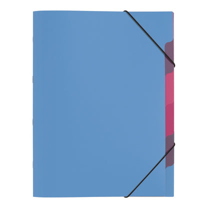 PAGNA Ordnungsmappe Funky School DIN A4 Polypropylen Farbe: hellblau Farbe des Fächerblocks: mehrfarbig 5 Fächer