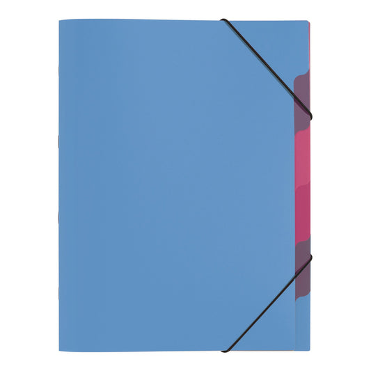 PAGNA Ordnungsmappe Funky School DIN A4 Polypropylen Farbe: hellblau Farbe des Fächerblocks: mehrfarbig 5 Fächer