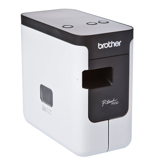 Brother Beschriftungsgerät PT-P700 inkl. USB-Kabel, Netzadapter, TZe-Schriftbandkassette (24 mm x 4 m, schwarz auf weiß), Schnellstart-Anleitung