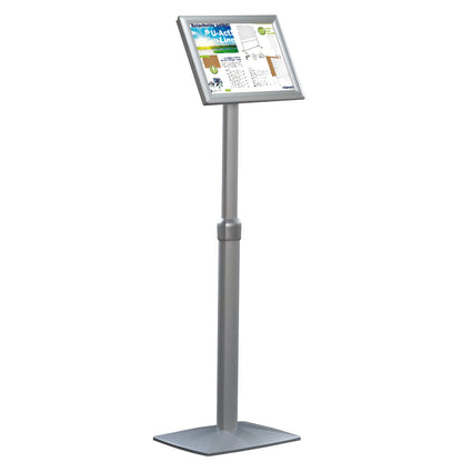 FRANKEN Infodisplay Universal 25 x 125 x 33 cm (B x H x T) DIN A4 inkl. Antireflex-Schutzfolie silber