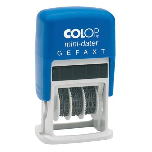 COLOP® Datumstempel mini-dater 160/L 25 x 12 mm (B x H) GEFAXT 1 Druckzeile blau/rot