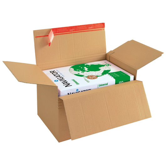 ColomPac® Versandkarton Innenmaße: 22,9 x 5-11,5 x 16,4 cm (B x H x T) Außenmaße: 23,8 x 6-13 x 17 cm (B x H x T) Kraftliner Wellpappe 1-wellig braun