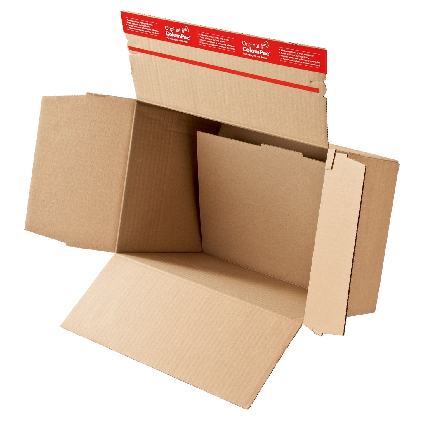 ColomPac® Versandkarton Innenmaße: 22,9 x 5-11,5 x 16,4 cm (B x H x T) Außenmaße: 23,8 x 6-13 x 17 cm (B x H x T) Kraftliner Wellpappe 1-wellig braun