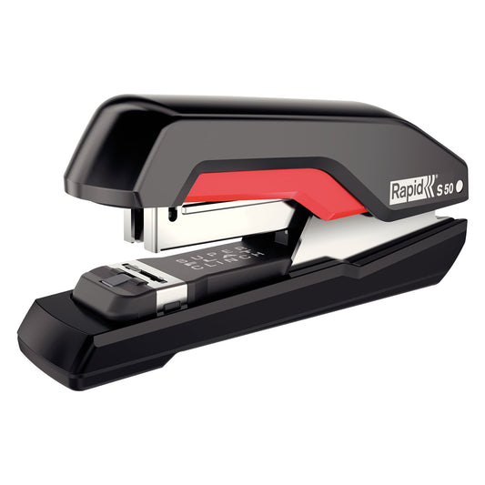 Rapid Heftgerät Supreme S50 24/8+, 26/8+ Flachheftung 50 Bl. (80 g/m²) ABS Kunststoff/Metall schwarz/rot