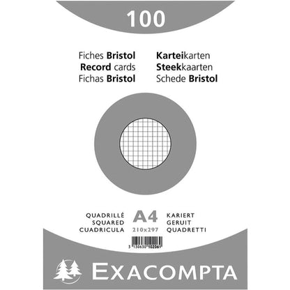 Exacompta Karteikarte DIN A4 kariert weiß 100 St./Pack.