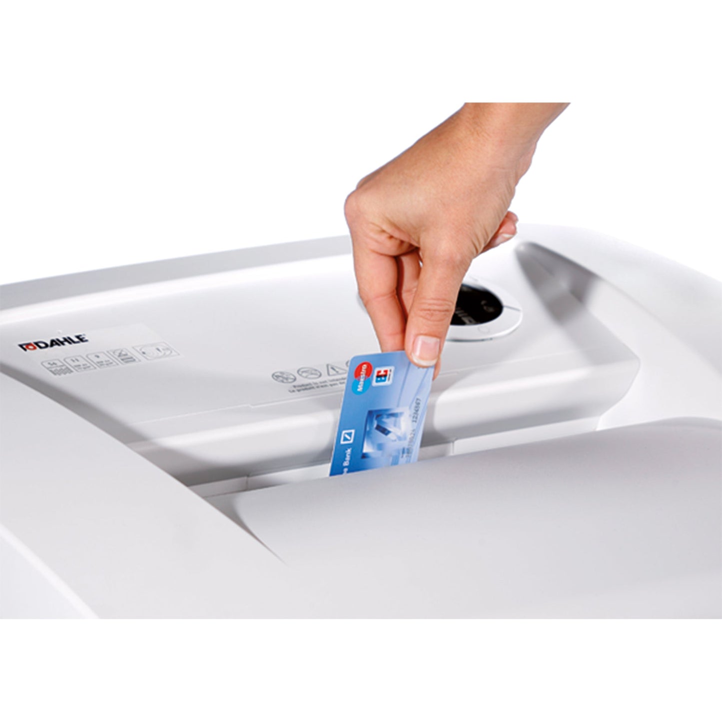 DAHLE Aktenvernichter BaseCLASS 40304 P-2 Papier, Scheckkarten, Kreditkarten, CDs/DVDs Streifenschnitt 23 Bl. grau