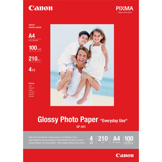 Canon Fotopapier Glossy DIN A4 200g/m² weiß glänzend 100 Bl./Pack.
