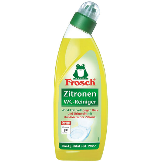 Frosch WC-Reiniger Zitrone biologisch abbaubar frei von Mikroplastik pH-Wert: 2,5 Flasche 100 % Altplastik 0,75l