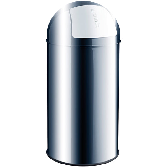 helit Abfalleimer the dome 50l Edelstahl, gebürstet silber 1 Sortierfach