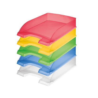 Leitz Briefablage Transparent Plus DIN A4 Polystyrol Farbe: dunkelblau transparent