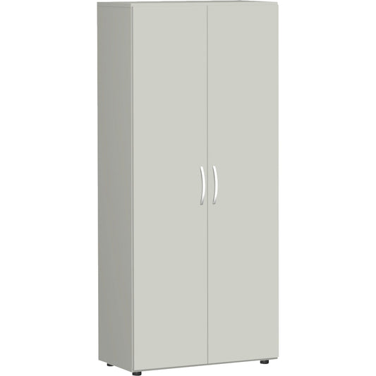 Geramöbel Flügeltürenschrank Flex 800 x 2.160 x 420 mm (B x H x T) 5 Fachböden Dreischicht-Feinspan Farbe: lichtgrau
