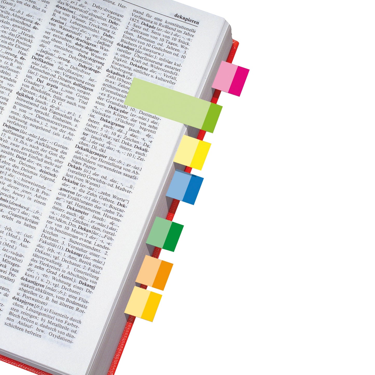 SIGEL Haftmarker Multicolor 50 x 15 mm (B x H) je 2 x gelb, orange, je 1 x dunkelgrün, blau, rosa, hellgrün, pink, dunkelblau 50 Bl./Block 10 Block/Pack.