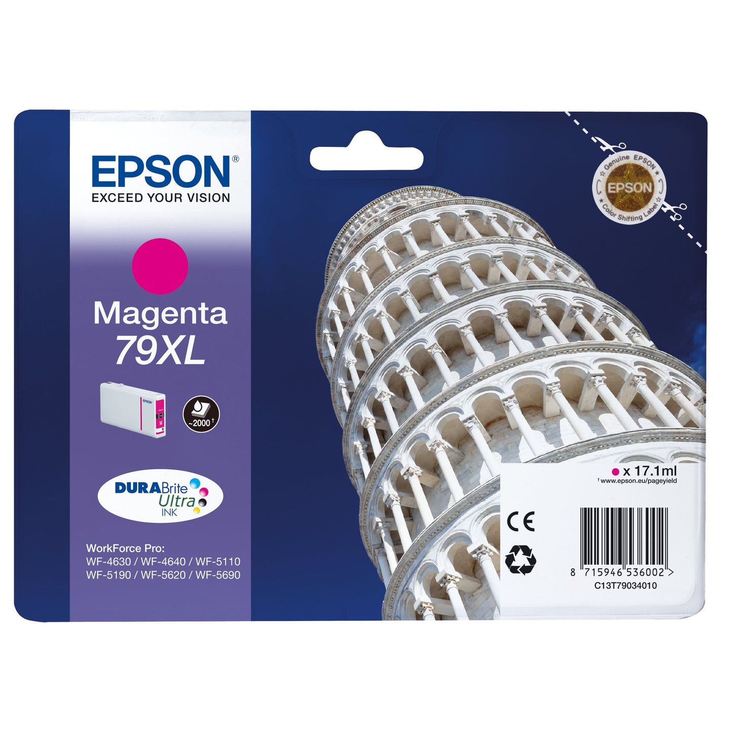 Epson Tintenpatrone Originalzubehör 79XL ca. 2.000 Seiten magenta 17,1ml