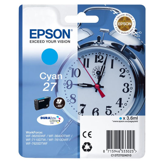 Epson Tintenpatrone Originalzubehör 27 ca. 300 Seiten cyan 3,6ml