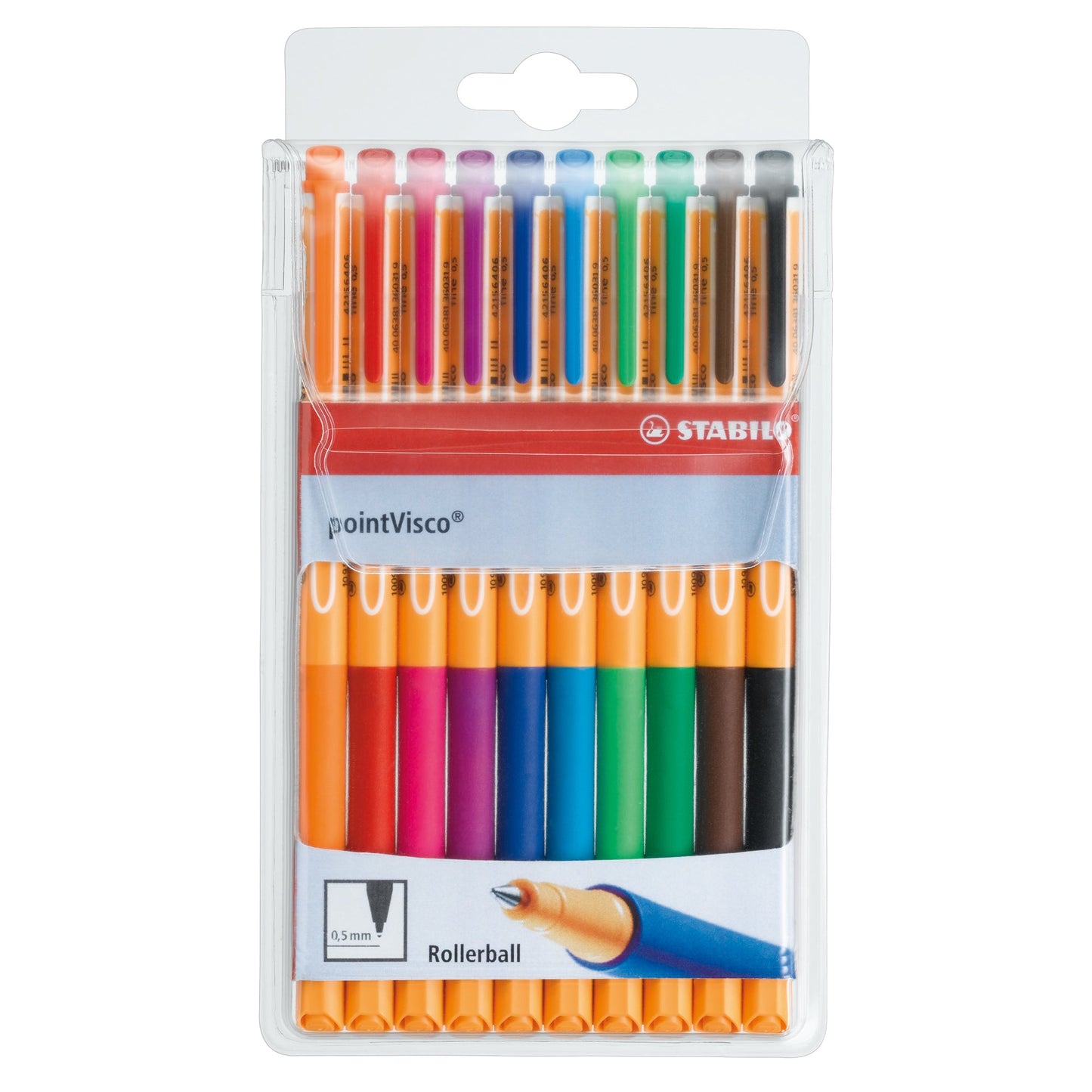 STABILO® Gelschreiber pointVisco® 0,5mm farbig sortiert 10 St./Pack.