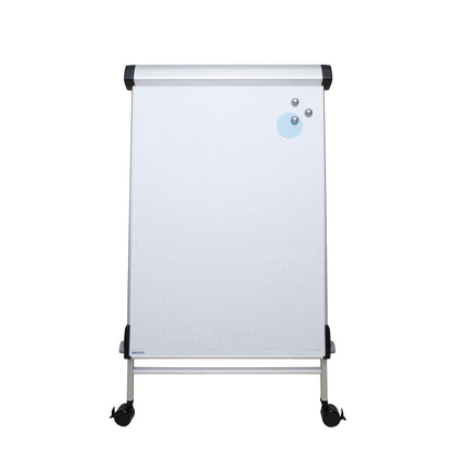 MAUL Mobiles Flipchart MAULpro mit Ablageschale Vierarmfuß mit 4 Rollen Stahl silber