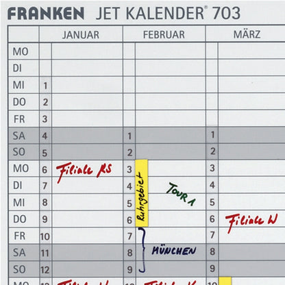 FRANKEN Datumstreifen undatiert 14 x 42 cm (B x H) 1-31 JK703 transparent 12 St./Pack.