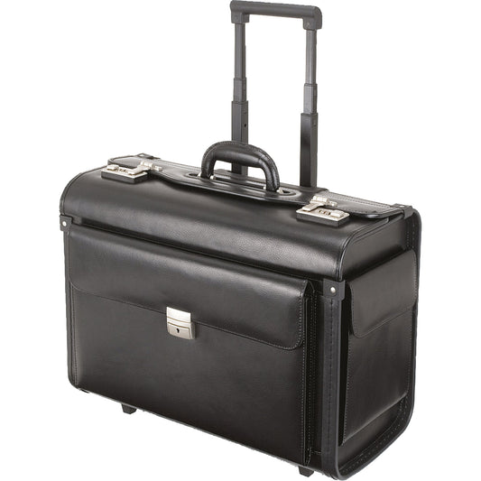 Alassio® Pilotenkoffer Silvana 49 x 40 x 25 cm (B x H x T) Zahlenkombinationsschloss Leder schwarz