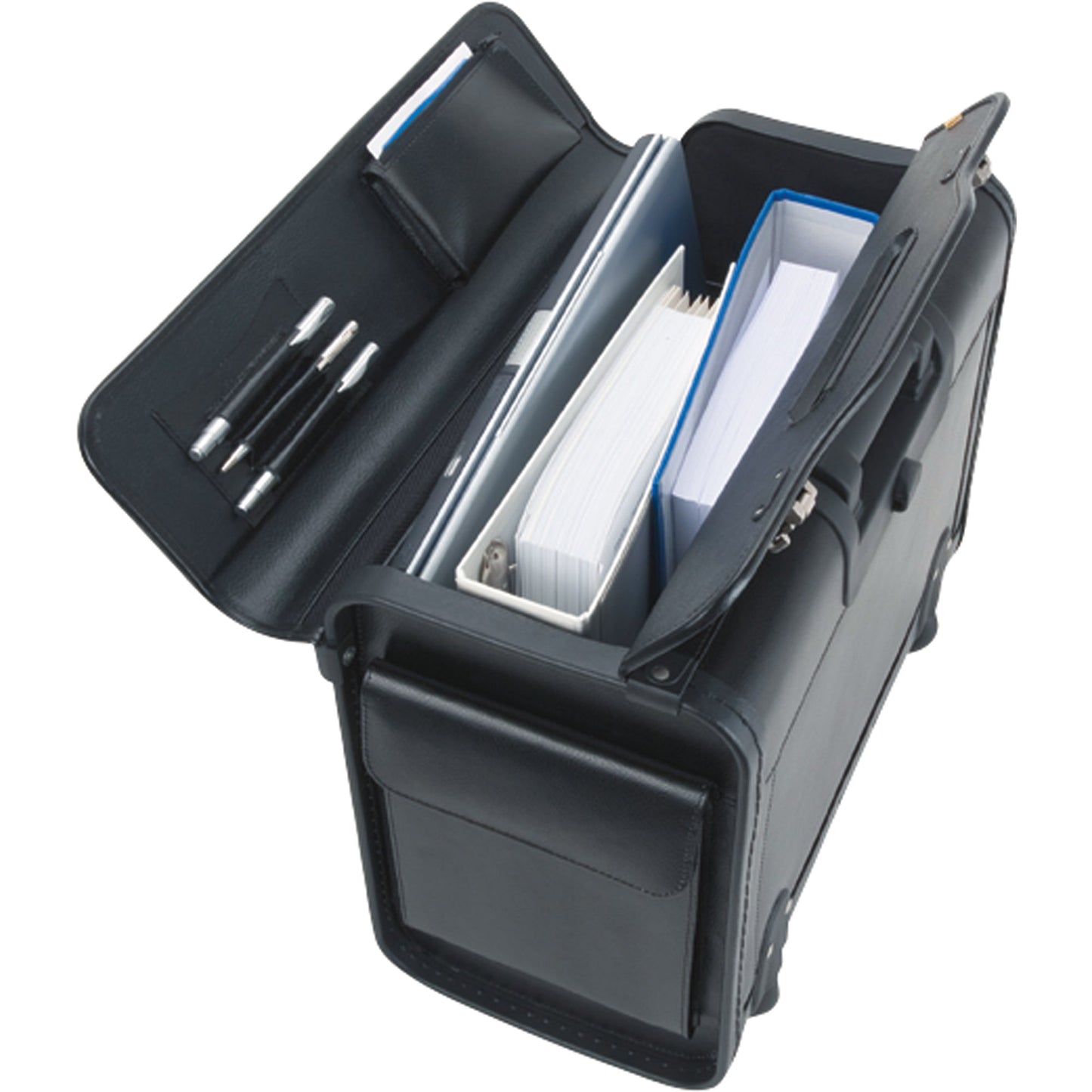 Alassio® Pilotenkoffer Silvana 49 x 40 x 25 cm (B x H x T) Zahlenkombinationsschloss Leder schwarz