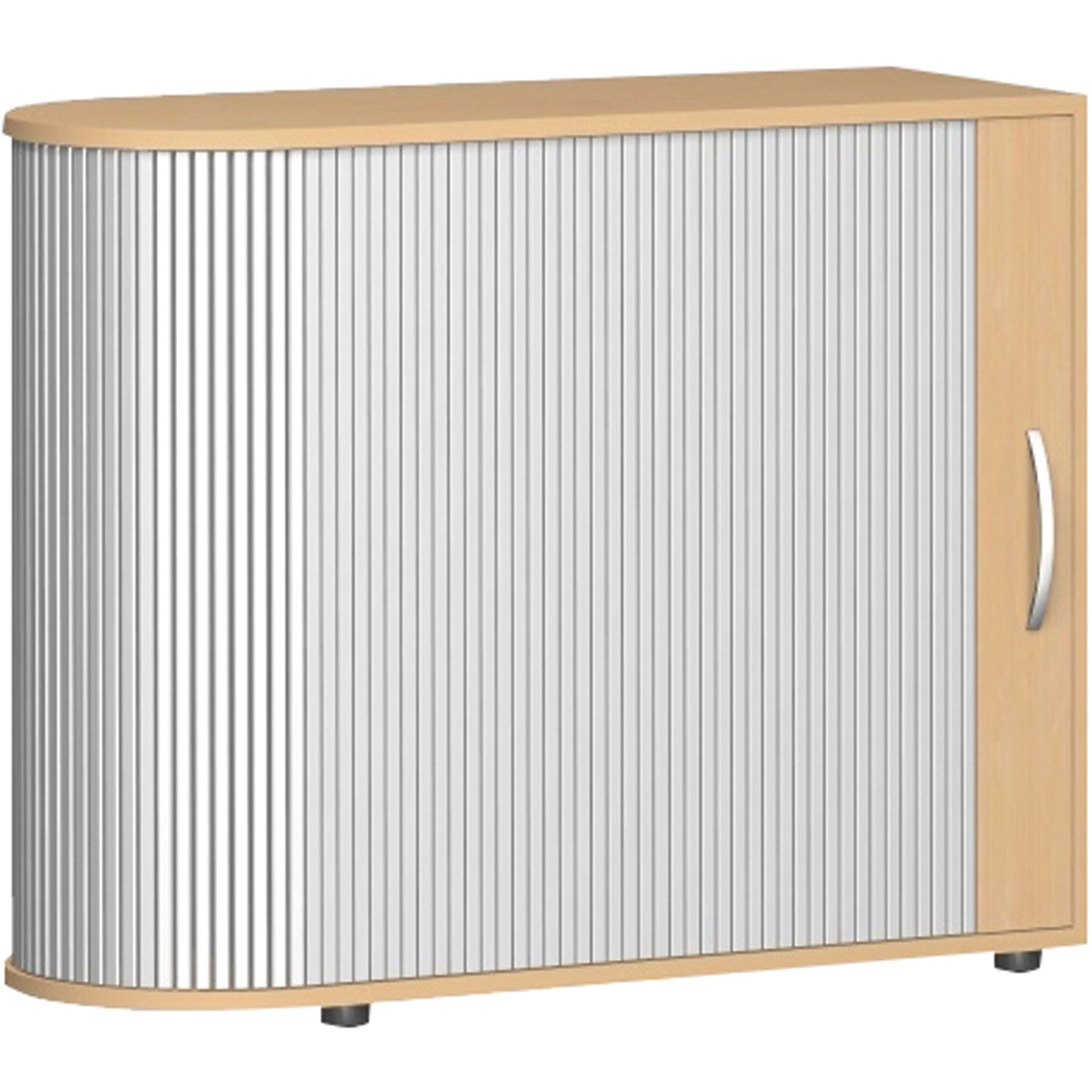 Geramöbel Rollladenschrank Flex 830 x 1.000 x 400 mm (B x H x T) 1 Fachboden silber buche