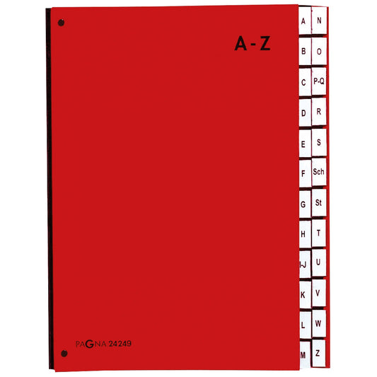 PAGNA Pultordner DIN A4 A-Z Karton/Papier, laminiert rot 24 Fächer