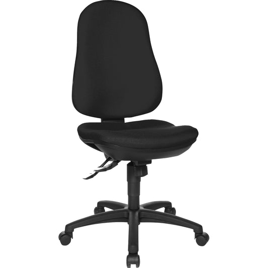 TOPSTAR Bürodrehstuhl Support SY 42-55cm Synchronmechanik Rolle hart gebremst (für Teppichboden) optionales Zubehör: Armlehnen 7082: SU(B), 7096: U2 Polyamid schwarz