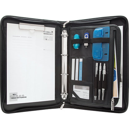 WEDO® Konferenzmappe ELEGANCE 37,5 x 28 x 6,4 cm (B x H x T) Kunstleder/Nylon schwarz