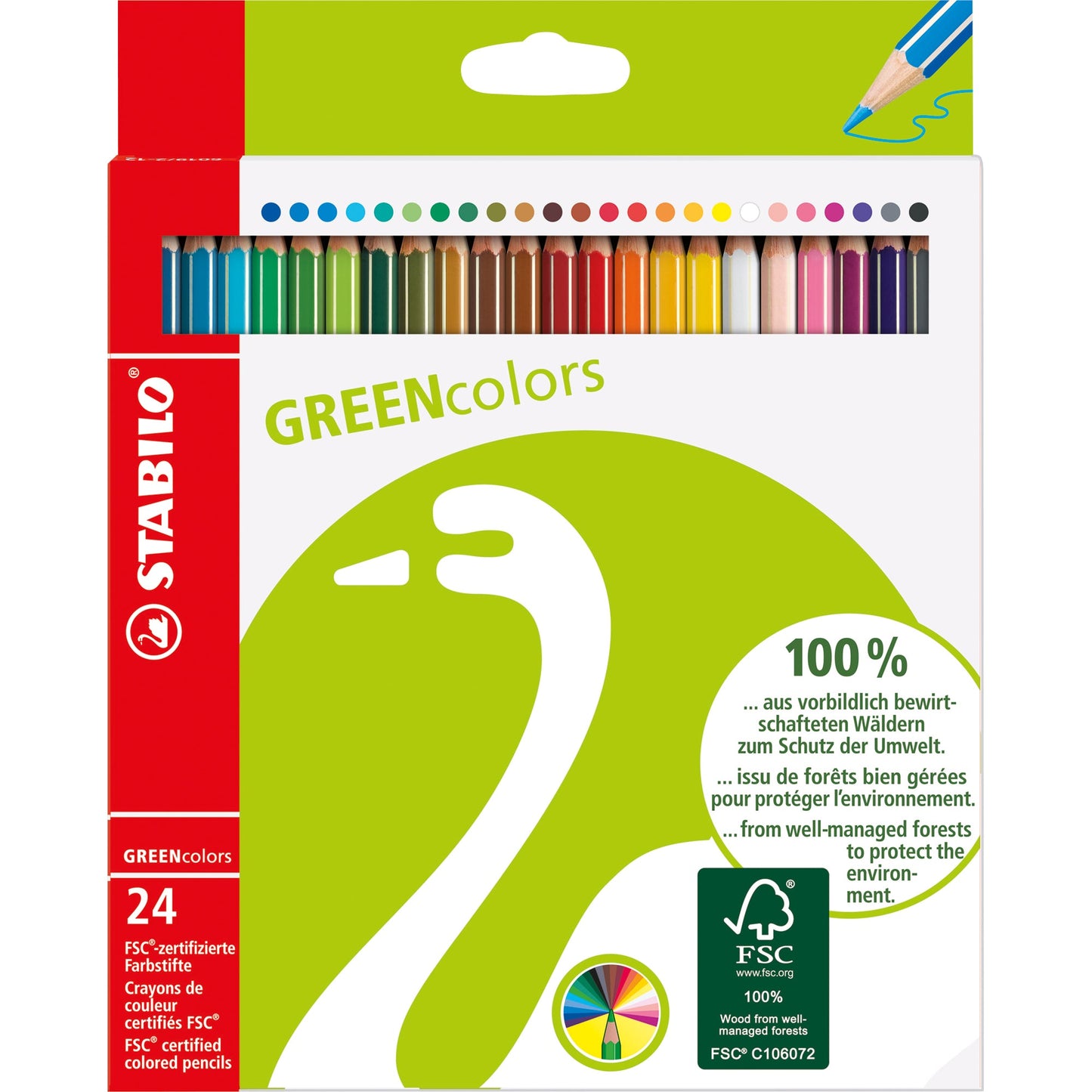 STABILO® Buntstift GREENcolors farbig sortiert 24 St./Pack.