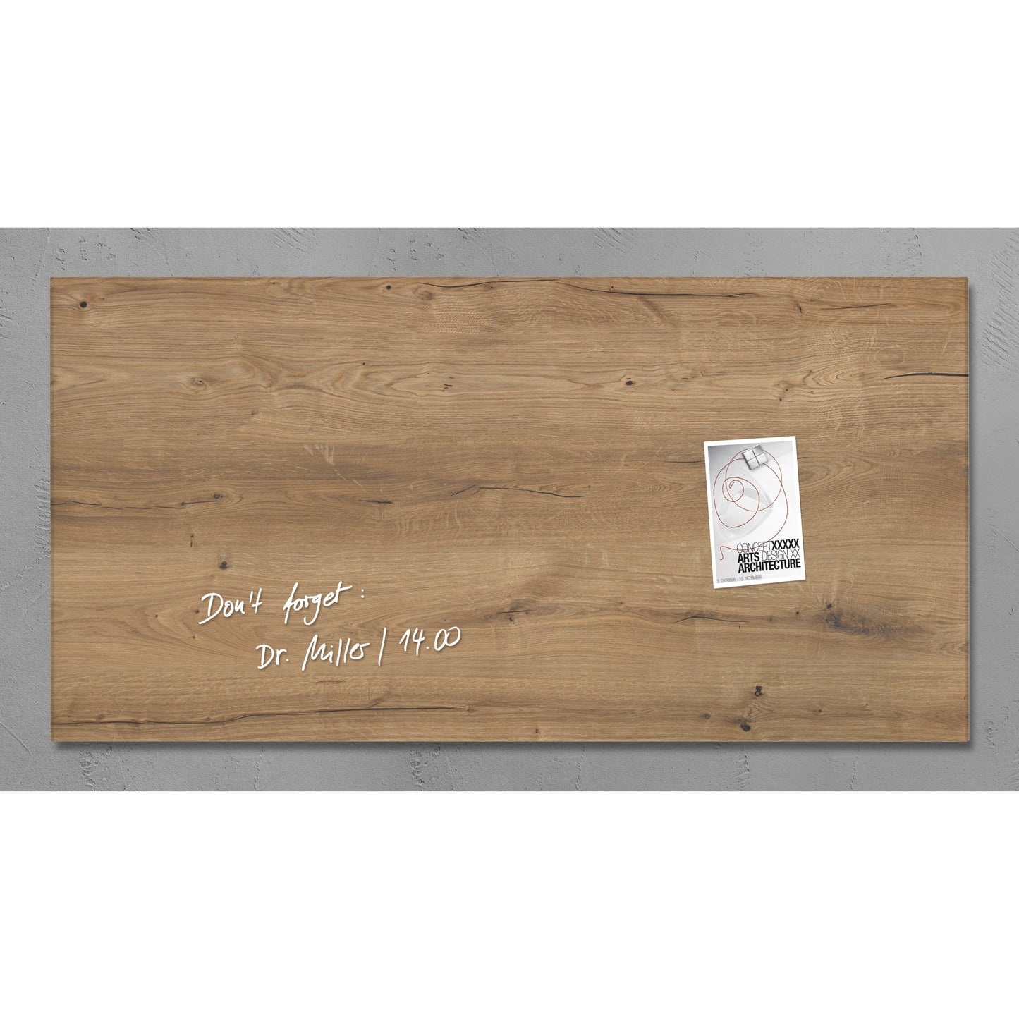 SIGEL Glasboard Artverum 91 x 46 x 1,5 cm (B x H x T) Tafel magnethaftend inkl. 3 starker SuperDym-Magnete Sicherheitsglas design Natural-Wood