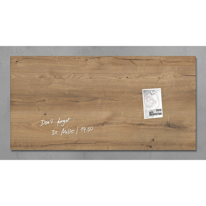 SIGEL Glasboard Artverum 91 x 46 x 1,5 cm (B x H x T) Tafel magnethaftend inkl. 3 starker SuperDym-Magnete Sicherheitsglas design Natural-Wood