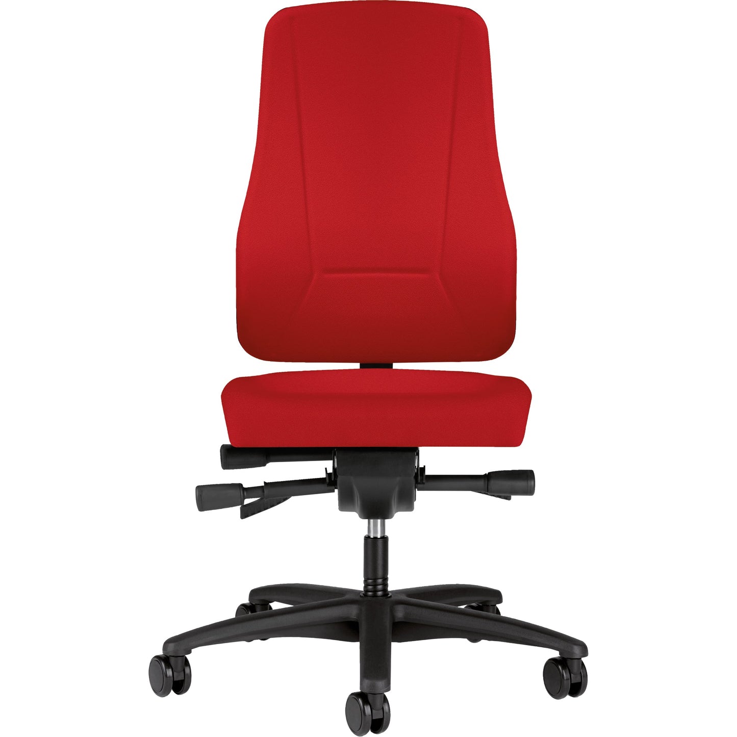 prosedia Bürodrehstuhl Younico pro 42-53cm Synchronmechanik Rolle hart gebremst (für Teppichboden) optionales Zubehör: Armlehnen O991: FIX, O994: 4D Stahl rot