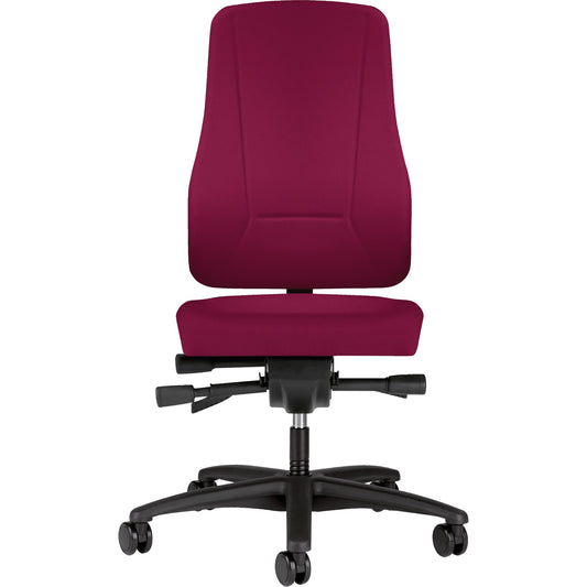 prosedia Bürodrehstuhl Younico pro 42-53cm Synchronmechanik Rolle hart gebremst (für Teppichboden) optionales Zubehör: Armlehnen O991: FIX, O994: 4D Stahl bordeaux