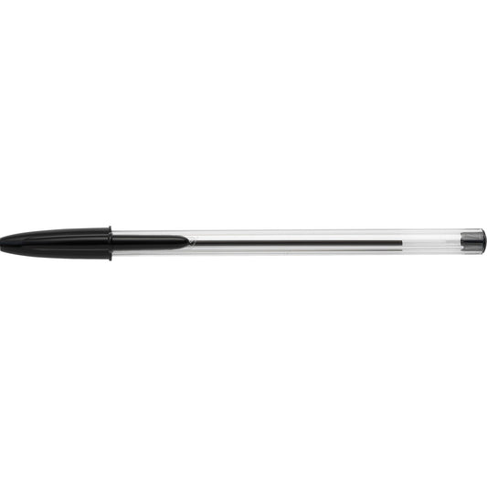 BIC® Kugelschreiber Cristal® Original 0,4mm schwarz Mine auswechselbar dokumentenecht Schaftfarbe: transparent 100 St./Pack.