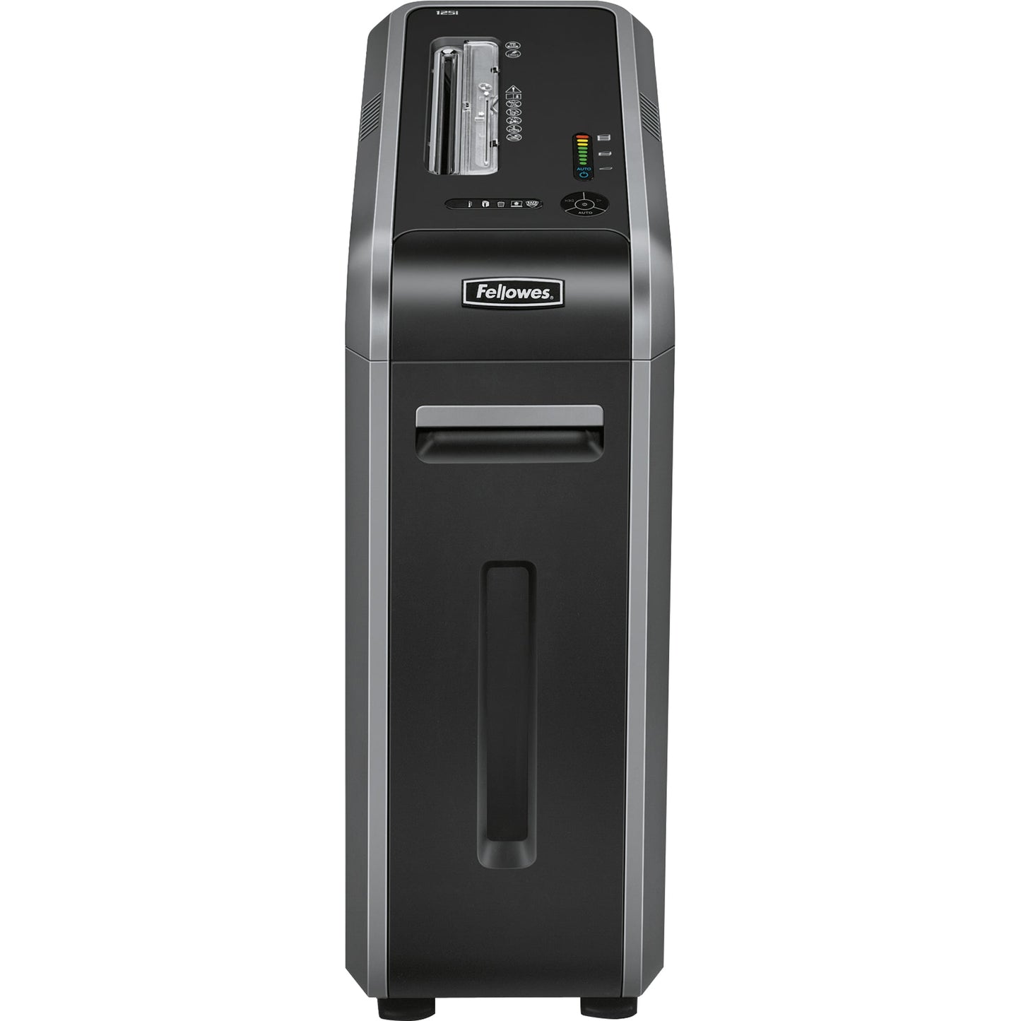 Fellowes® Aktenvernichter Powershred® 125i P-2 Papier, Heftklammern, Büroklammern, Kreditkarten, CDs/DVDs Streifenschnitt 18 Bl. silber/schwarz