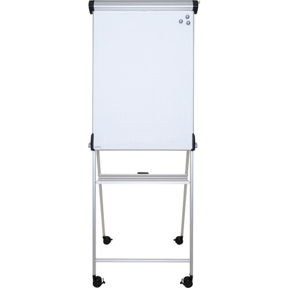 MAUL Mobiles Flipchart MAULpro mit Ablageschale Vierarmfuß mit 4 Rollen Stahl silber