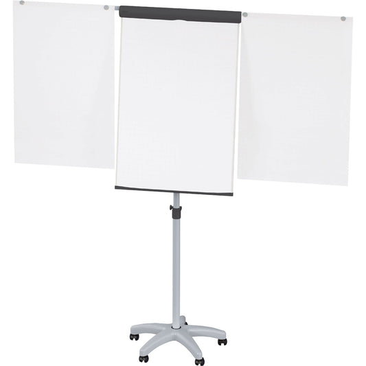 MAUL Mobiles Flipchart MAULstandard mit Ablageschale Sternfuß mit 5 Rollen Stahl silber