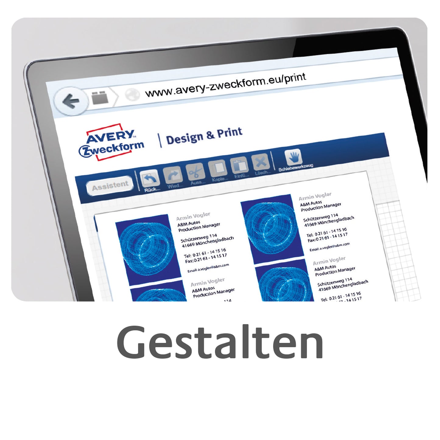 Avery Zweckform Visitenkarte Classic DIN A4 200g/m² weiß 10 Bl./Pack. 100 St./Pack.
