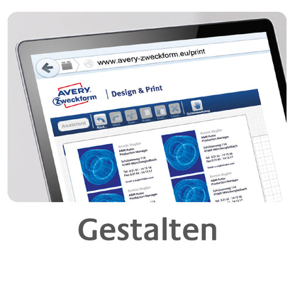 Avery Zweckform Visitenkarte Classic DIN A4 200g/m² weiß 25 Bl./Pack. 250 St./Pack.