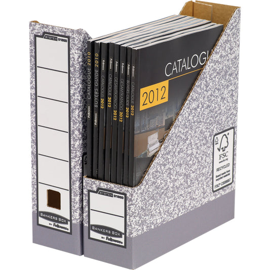 Bankers Box® Stehsammler System 8,1 x 31,6 x 26,3 cm (B x H x T) DIN A4 Werkstoff: Karton, 100 % recycelt grau/weiß