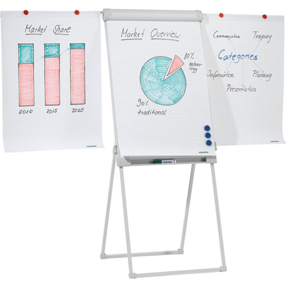 FRANKEN Flipchart PRO Deluxe Standard 67 x 95 cm (B x H) 188cm Stahl weiß