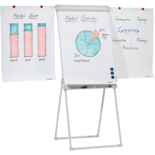 FRANKEN Flipchart PRO Deluxe Standard 67 x 95 cm (B x H) 188cm Stahl weiß
